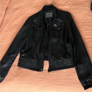 Large Ci Sono black faux leather jacket (uncropped).